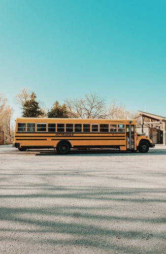 school bus in parking lot